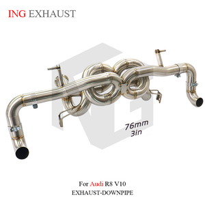 ING per <span class=keywords><strong>Audi</strong></span> <span class=keywords><strong>R8</strong></span> V10 5.2L Scarico Catback in Acciaio Inox Tubi Dritti Senza Valvole Nuovo Design a Doppio X-Pipe Parti per Prestazioni Auto - Product Image 5