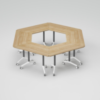 Table de formation modulaire moderne LIWEI, gain de place, avec chaises pliantes en maille à roulettes pour bureau et salle de conférence