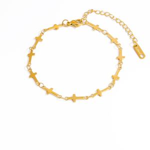 High-End Minimalist Stainless Steel Bracelet with 18K Gold Plated Electroplating Trendy <b>Charm</b> Colorfast Niche Chain Jewelry - Product Image 2