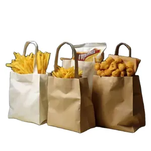 sac en papier定制购物袋棕色牛皮纸袋优质品牌包装购物纸袋