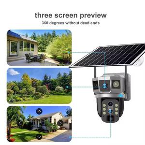 Cámara PTZ V380Pro con energía solar, 4G, vista triple, zoom 10X, seguridad y vigilancia para exteriores con visión nocturna e intercomunicador de voz - Product Image 4