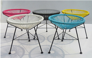 Silla de Mimbre para Exteriores, Juego de Tres Piezas, Silla de Playa, Estructura de Metal Negro, Silla de Descanso de PE, Muebles para Patio, Jardín y Piscina - Product Image 5