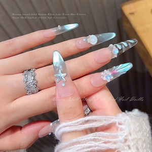 Caja de 12 Compartimentos para Accesorios de Uñas con Diseño de Estrella de Mar, Conchas Marinas Aurora y Palmeras de Coco, Accesorios de Uñas DIY Más Vendidos - Product Image 2