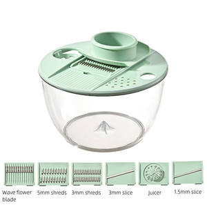 Nouveau Hachoir à Salade Multifonctionnel 6-en-1 : Essoreuse, Râpe, Trancheuse et Coupe-Légumes - Product Image 5