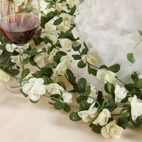 Bunte künstliche Blumen, 45 Rosen am Rosenranken-Baum aus Seide, zur Dekoration von Hochzeiten, Partys, Haus und Garten.