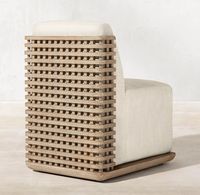 Ensemble de salle à manger d'extérieur en teck moderne et durable de luxe pour hôtel et cour de villa avec chaises de patio résistantes aux UV