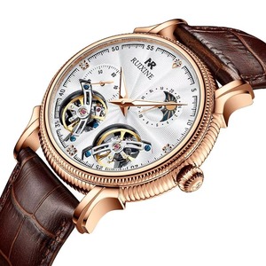 Drioshipping Brand R7121 Diamond Genuine Leather Moon Men <b>Watch</b> Wristwatches Stainless Steel Fully Automatic <b>Mechanical</b> <b>Watches</b> - Product Image 1