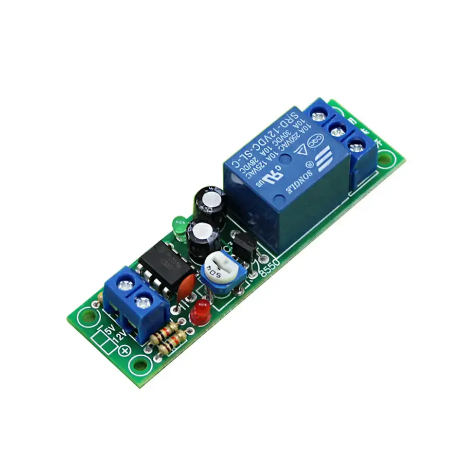 DC 5V 12V Dapat Disesuaikan 0 ~ 200S Saklar Waktu Tunda Aktifkan Papan Timer Modul Relay