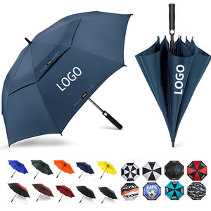 Parapluie de golf <span class=keywords><strong>grand</strong></span> format 30 pouces, résistant au vent, double couche, coupe-vent, avec logo personnalisé imprimé, vente en gros - Product Image 1