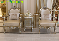 Fauteuil de lecture classique baroque français OE-FASHION, fauteuil de loisirs en cuir, style européen de luxe, canapé en bois massif