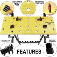 Offre Spéciale – Table de Travail Pliante Portable en Aluminium DIY avec Plateau de Travail, Fixation par Serre-joint, Personnalisable OEM ODM, Outils Mécaniques Marque SL, Garantie 1 An