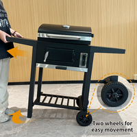 Barbecue au charbon de bois extérieur moderne de qualité supérieure en acier inoxydable 304 sur chariot