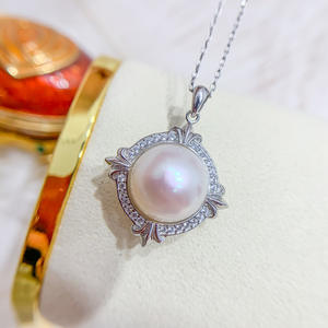 Colgante de Plata S925, Soporte Vacío para Collar, Precioso Colgante para Perlas de 12-14 mm, Accesorios para Perlas DIY, Dijes para Perlas, Modelo - Product Image 4