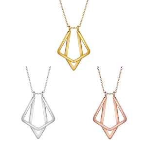 Kalung Penyangga Cincin Minimalis Segitiga Geometris Bahan Stainless Steel, Cocok untuk Menyimpan Cincin, Liontin Kalung Penahan Cincin - Product Image 1