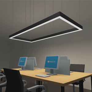 Tùy Chỉnh Hiện Đại Đơn Giản LED Đèn Chùm Thương Mại Nhôm Mặt Dây Chuyền Đèn Hình Chữ Nhật Treo Đèn Bắc Âu Trong Nhà Màu Đen Tuyến Tính Đèn - Product Image 2