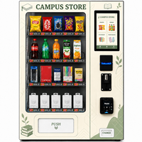 Distributeur automatique de campus 20 sélections, écran tactile 10,1 pouces, paiement MDB, distributeur de snacks, boissons et papeterie de bureau, 85 kg, CE