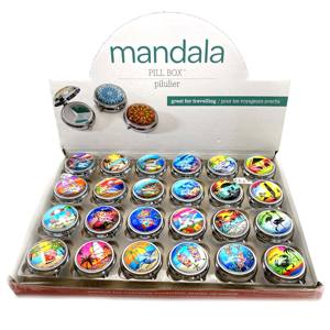 Boîte à pilules décorative en métal à 3 compartiments Portable organisateur de vitamines de médecine pratique pour cadeaux souvenirs produits promotionnels - Product Image 1