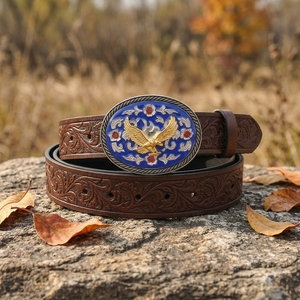 <span class=keywords><strong>Ceinture</strong></span> à boucle thème cheval occidental en alliage lisse, élégante et polyvalente pour le quotidien - Product Image 6