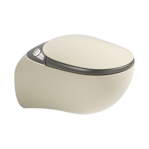 Inodoro inteligente de cerámica P-Trap automático colgado en la pared de diseño moderno con control remoto y calefacción de asiento montado en la pared de doble descarga - Product Image 1