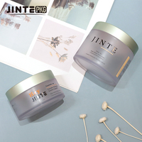 Pot épais en PETG dépoli transparent de haute qualité pour crème corporelle, cosmétique de luxe, soin de la peau, avec couvercle vert, 150 ml et 250 ml