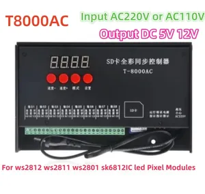Contrôleur programmable T-8000AC Symphony, 8 voies, source de lumière ponctuelle LED, cascade synchrone multiple, contrôleur par carte SD - Product Image 1