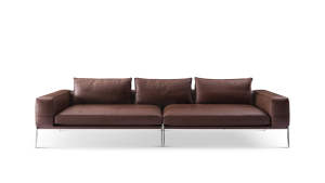 Canapé en <span class=keywords><strong>cuir</strong></span> marron foncé de qualité supérieure avec style contemporain et caractéristiques améliorant le confort sur la vente promotionnelle de liquidation pour villas - Product Image 3