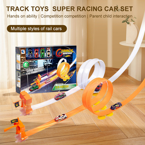 Pista de carreras doble flexible con 4 piezas de Iron Slide Car - Product Image 2