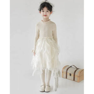 Abito a maniche lunghe in puro <span class=keywords><strong>cotone</strong></span> primavera autunno all'ingrosso <span class=keywords><strong>per</strong></span> ragazze vestito maglione lavorato a maglia <span class=keywords><strong>per</strong></span> bambini <span class=keywords><strong>di</strong></span> colore solido <span class=keywords><strong>di</strong></span> alta qualità - Product Image 2