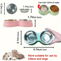 Double bols antidérapants en acier inoxydable pour chiens et chats, faciles à nettoyer, parfaits pour la nourriture et l'eau.