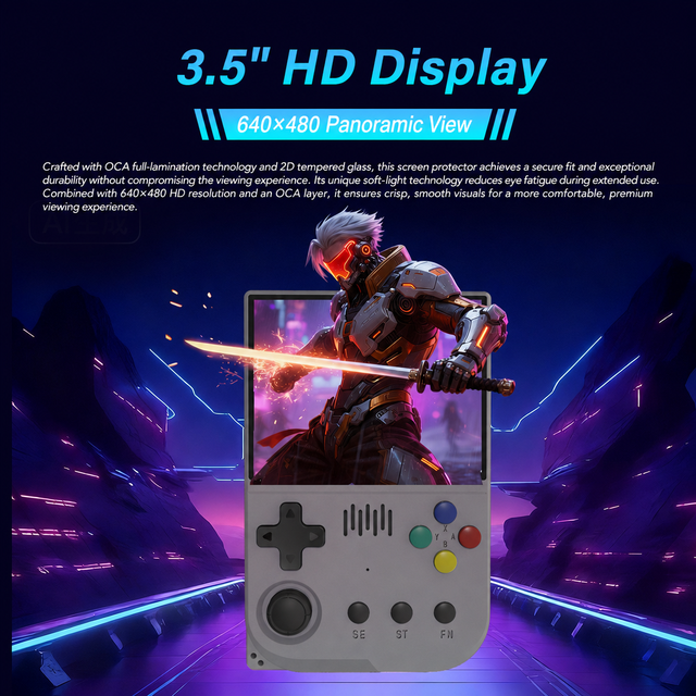F35V Handheld Game Console 3.5 Inch Open Source Retro Portable Game Players Multi-Platform Emulator USB Powered Arcade