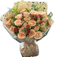 Hadiah Ulang Tahun Sahabat Terbaik Buket Bunga Sabun Gelembung Buatan Tangan Mawar Palsu Berwarna Cappuccino Romantis Segar Alami