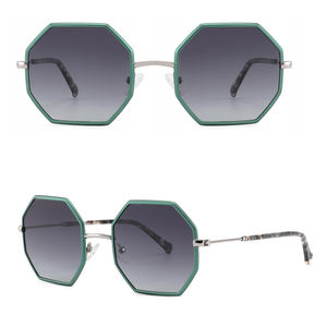 2025 más nuevo polígono espectáculo colorido Metal mujeres hombres marcos gafas de sol polarizadas anteojos - Product Image 1