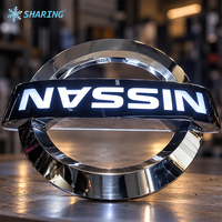 Logo de voiture 3D chromé personnalisé, en acier inoxydable, éclairé, pour concessionnaires automobiles 4S, enseigne publicitaire pour salle d'exposition