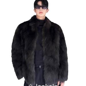 Cappotto da <span class=keywords><strong>Uomo</strong></span> in Finta Pelliccia di Visone, Spesso, in Finta Pelliccia di Volpe e Martora, Nuovo Cappotto Invernale in Pelliccia e <span class=keywords><strong>Pelle</strong></span>, <span class=keywords><strong>Nero</strong></span> - Product Image 5