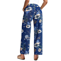 Jean ample taille basse pour femme YUANBOFEI, imprimé floral, coupe large, en denim bleu vintage
