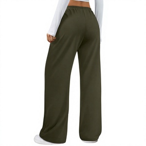Pantalon de survêtement ample pour femme, couleur unie, avec cordon de serrage, respirant, décontracté, coupe ample, longueur intégrale - Product Image 2