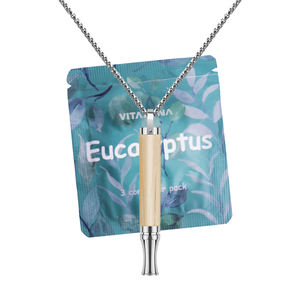 Inhalateur nasal en acier inoxydable géométrique plaqué or 18 carats pour femmes, outil de respiration profonde anti-stress, vaporisateur organique - Product Image 4