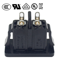 Ce rohs iec 320 שקע כוח AC 8 AC 8 סוג מחסנית נחושת dc לוח שקע שקע 2.5a שחור לבן