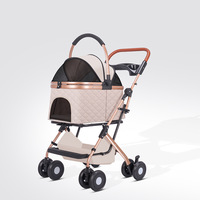 Poussette pliable pour animaux de compagnie, chien, chat, grand espace, pliage en 3 secondes, 8 roues pour animaux de compagnie de petite et moyenne taille