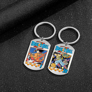 <span class=keywords><strong>Dragon</strong></span> <span class=keywords><strong>Ball</strong></span> <span class=keywords><strong>Z</strong></span> Manga Monedero de acero inoxidable Llavero Impermeable Color-Impreso Insignia militar con Saiyan Son Goku - Product Image 2