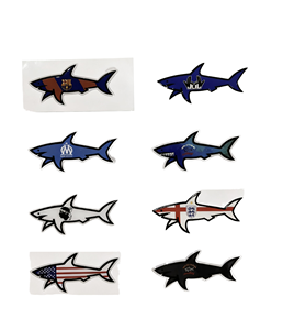Nueva Llegada, 25 Pegatinas Decorativas Impermeables de PVC con Diseño de Tiburón Impreso en UV, Estilo de Dibujos Animados 'New Bineece Paul' Marsella - Product Image 1