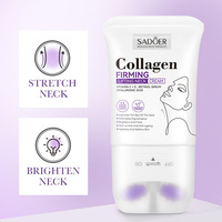 Lotion crème au collagène pour le cou et la poitrine non grasse et raffermissante instantanée avec rouleau pour une peau relâchée et des ridules