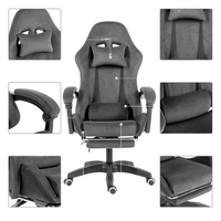 Chaise de jeu de bureau en tissu velours personnalisée de haute qualité avec support de pied chaise de jeu d'ordinateur pour esports gamer