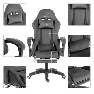 <span class=keywords><strong>Chaise</strong></span> de jeu de bureau en tissu velours personnalisée de haute qualité avec support de <span class=keywords><strong>pied</strong></span> <span class=keywords><strong>chaise</strong></span> de jeu d'ordinateur pour esports gamer - Product Image 5