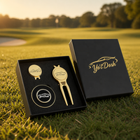 Kit d'accessoires de golf 3 pièces avec outil de réparation de divots et marqueur de balle, coffret cadeau pour promotion de club ou tournoi