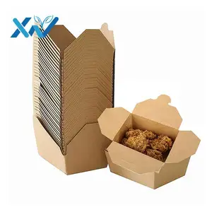 도매 중국 친환경 일회용 포장 크래프트 화이트 보드 테이크 아웃 식품 종이 상자