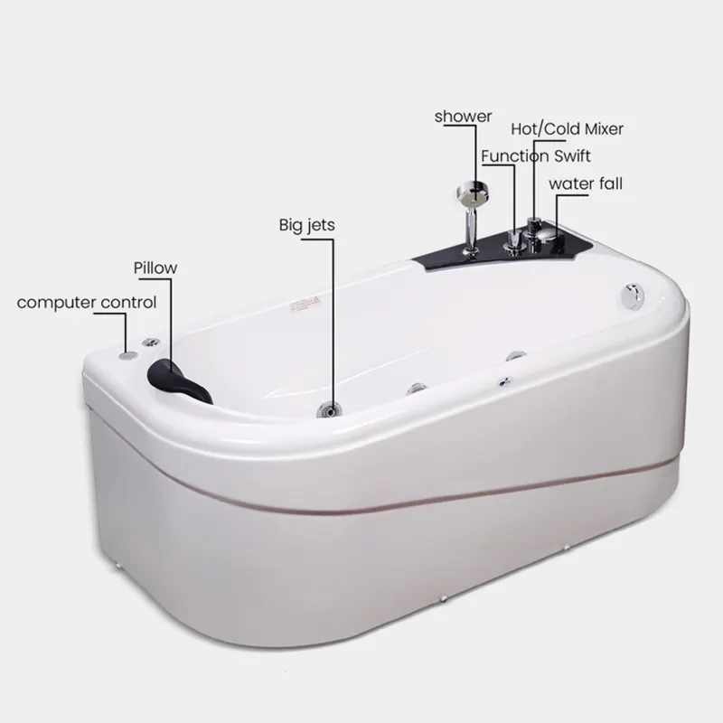 New Product Ideas Hot Bath Tub Single whirlpool massage bathtub with 1pc pillow Indoor Bathtub With Quality Assurance