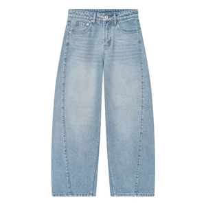 Jeans a Vita Media in Cotone 97% e Poliestere <span class=keywords><strong>3</strong></span>% per <span class=keywords><strong>Donna</strong></span>, Stile Boyfriend Lavato Y2K, <span class=keywords><strong>Pantaloni</strong></span> in Denim a Gamba Larga - Product Image 3