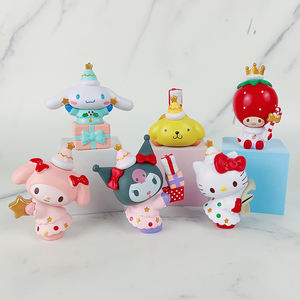 Venta al por mayor 6PCs Conjunto de Anime Navidad <span class=keywords><strong>Kitty</strong></span> Figuras <span class=keywords><strong>Kuromi</strong></span> Melody PVC Cápsula Juguetes Japón Fuente de animación - Product Image 5
