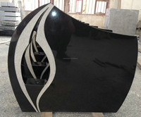 Pierre tombale en granit noir de style américain, gravée en forme de croix, prix d'usine, pierre naturelle, monument, pierre tombale musulmane